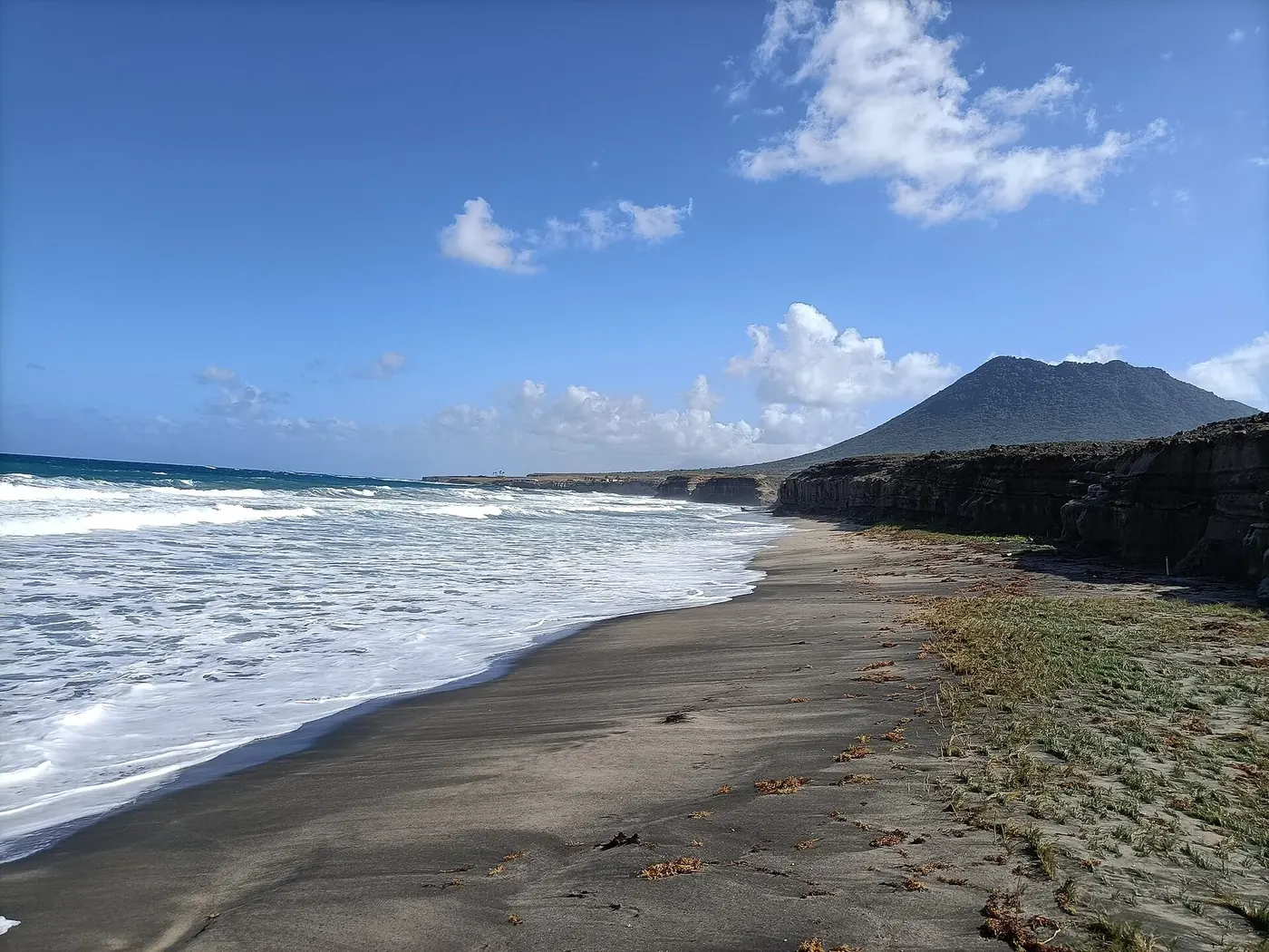 The rugged Atlantic coastline of Sint Eustatius