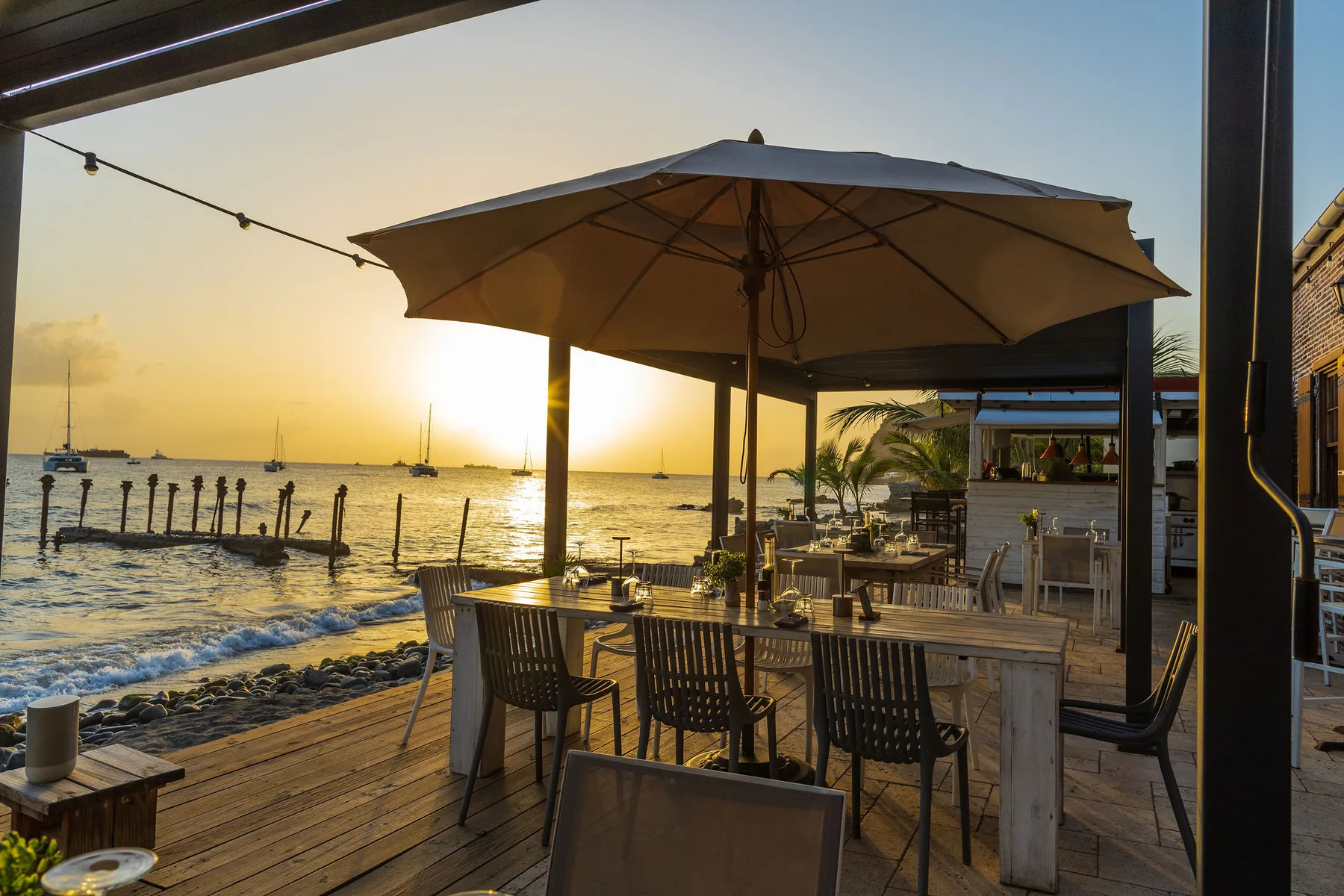 Wine and atmosphere inside Barrel House Statia